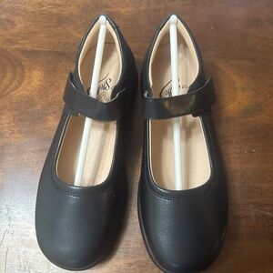 Stelle Girls School Shoes Black Mary Jane Flats Uniform Dress Shoes for Little/B